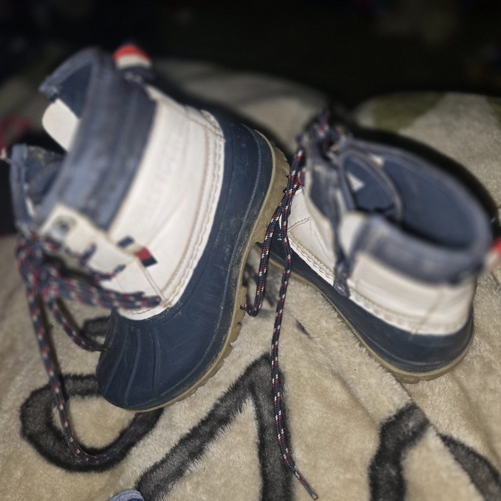 Tommy Hilfiger Navy and White Kids Boots